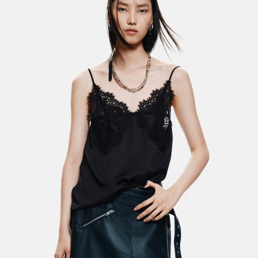 H&M EDITION LACE-DETAIL CAMISOLE TOP